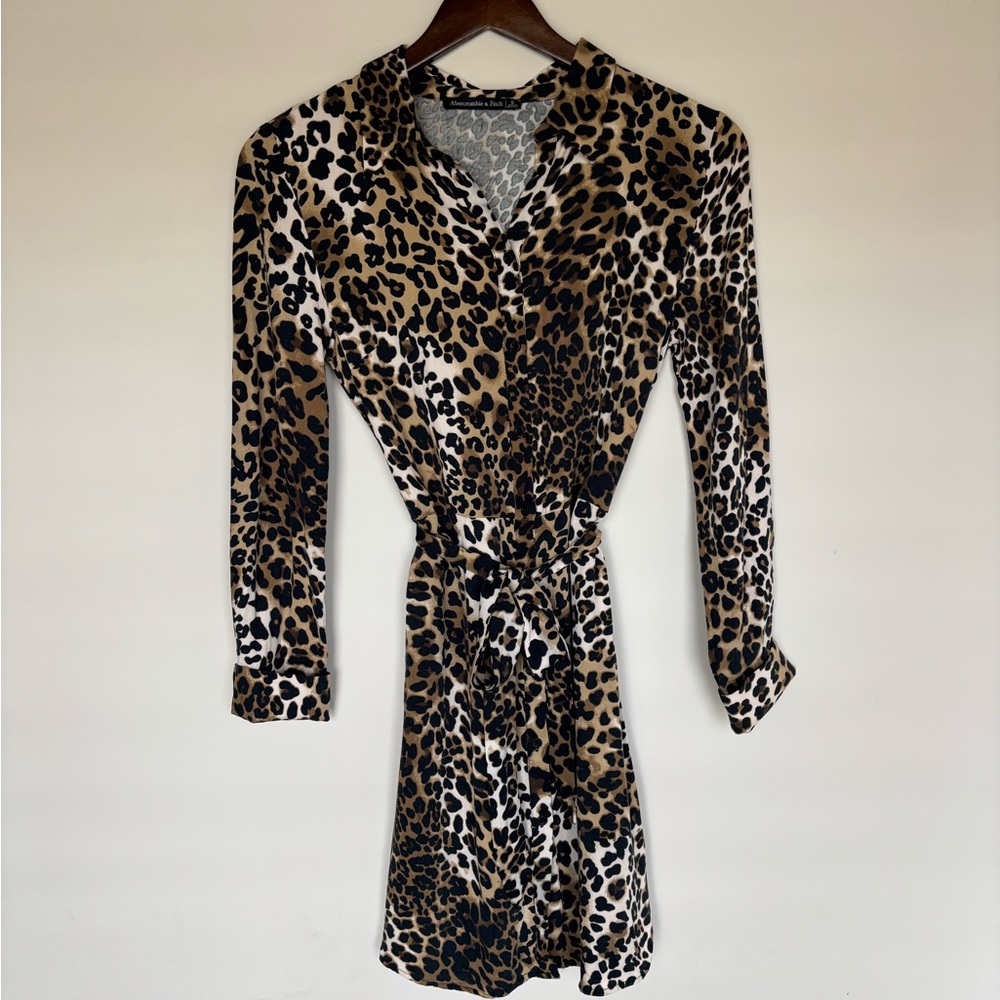 Abercrombie and Fitch Leopard Print Shirt Dress